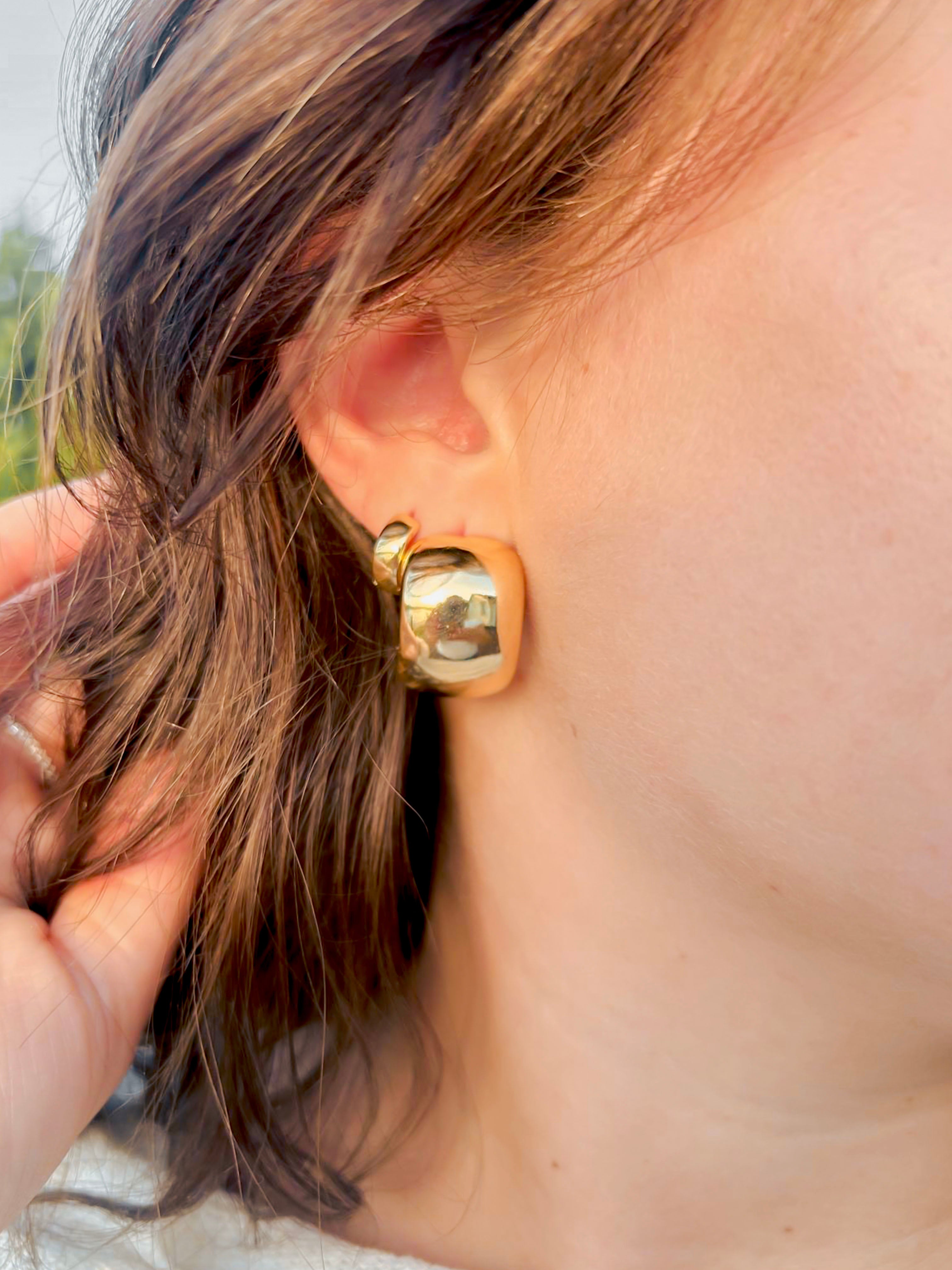 Gold plated bold earrings